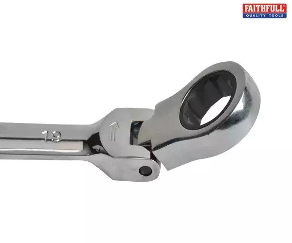 Faithfull Ratchet Combination Spanner Flex Head CV 19mm - Image 2