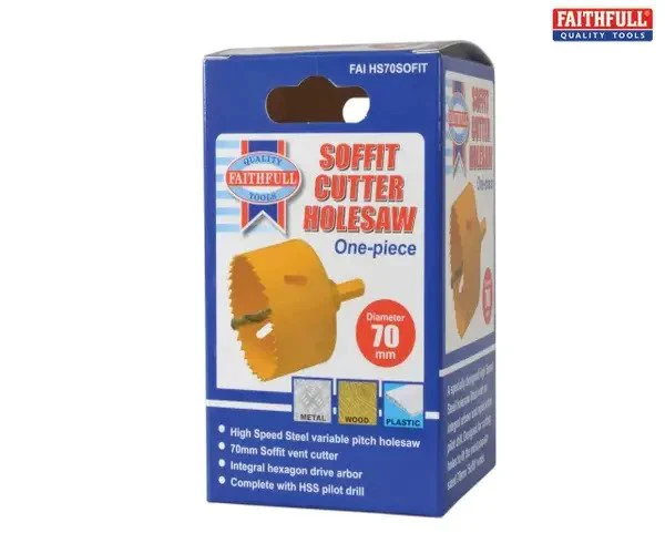 Faithfull Soffit Cutter Holesaw 70mm One Piece - Image 3