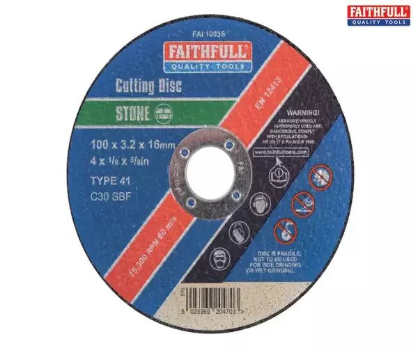 Faithfull Stone Cut Off Disc 100 x 3.2 x 16mm