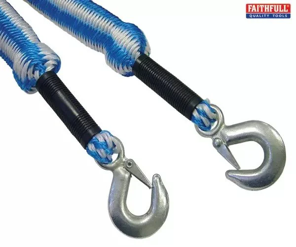 Faithfull Tow Rope Expanding 4m Metal Hooks 3 Tonnes - Image 3