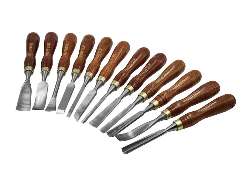 Faithfull Wood Carving Chisels Set in Case, 12 Piece - Image 2