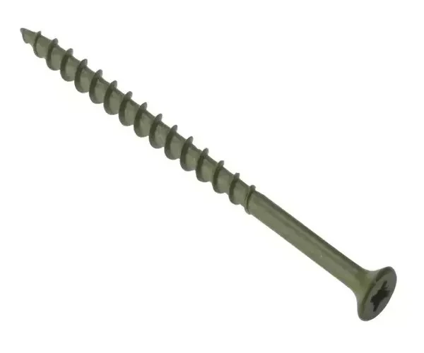 ForgeFix Decking Screw Pozi Compatible ST Green Anti-Corrosion 4.5 x 75mm Tub 1000