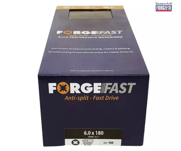 ForgeFix ForgeFast Pozi Compatible Elite Performance Wood Screw ZY 6.0 x 180mm Box 100 - Image 2
