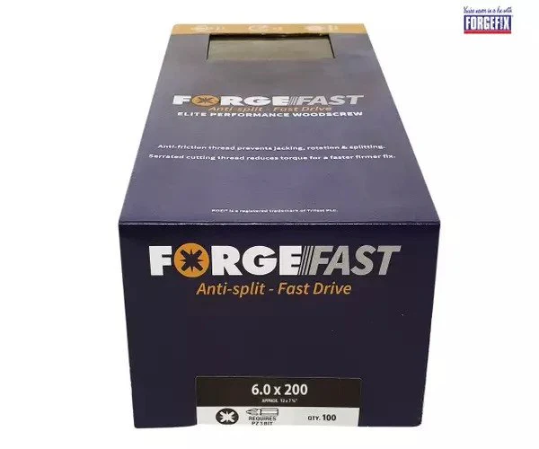 ForgeFix ForgeFast Pozi Compatible Elite Performance Wood Screw ZY 6.0 x 200mm Box 100 - Image 2