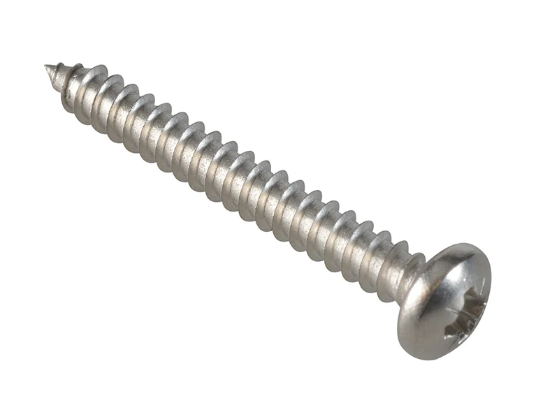 ForgeFix Self-Tapping Screw Pozi Compatible Pan A2 SS 1.1/2in x 10 ForgePack 10