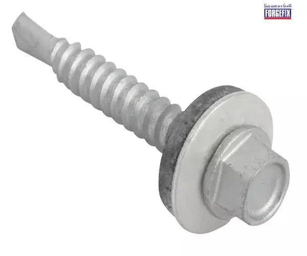 ForgeFix TechFast Hex Head Roofing Screw Self-Drill Light Section 5.5 x 38mm Pack 100