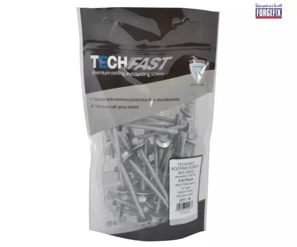 ForgeFix TechFast Hex Head Roofing Screw Self-Drill Light Section 5.5 x 70mm Pack 50 - Image 5