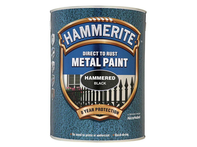 Hammerite  Direct to Rust Hammered Finish Metal Paint Black 2.5 Litre