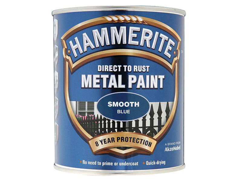Hammerite  Direct to Rust Smooth Finish Metal Paint Blue 750ml