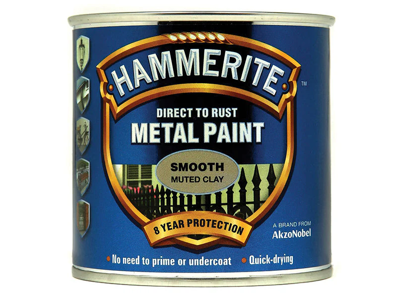 Hammerite  Direct to Rust Smooth Finish Metal Paint Muted Clay 250ml