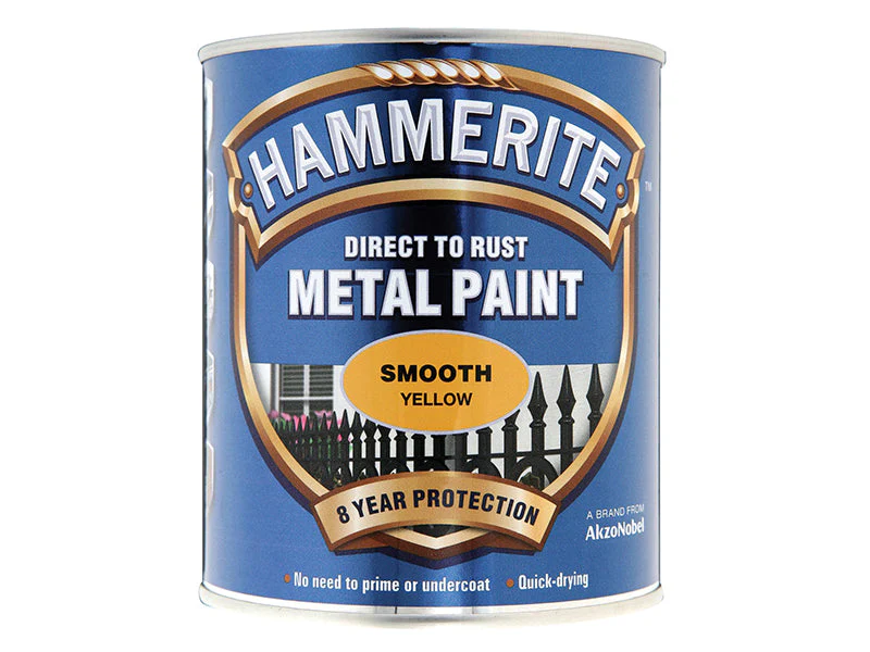 Hammerite  Direct to Rust Smooth Finish Metal Paint Yellow 750ml