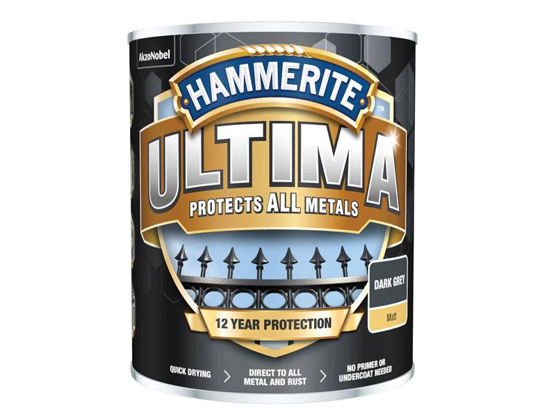Hammerite  Ultima Metal Paint Matt Dark Grey 750ml