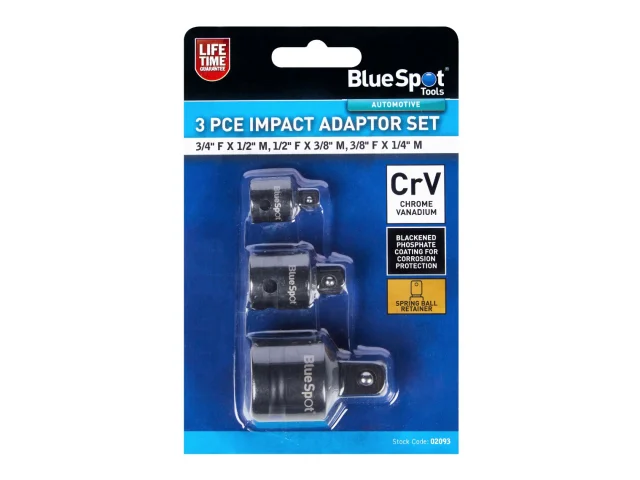 BlueSpot Tools Impact Adaptor Set, 3 Piece - Image 2