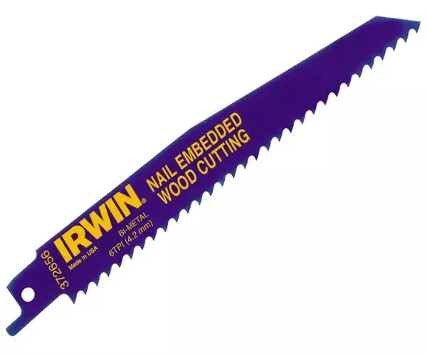 Irwin 656R 150mm Sabre Saw Blade Nail Embedded Wood Pack of 2