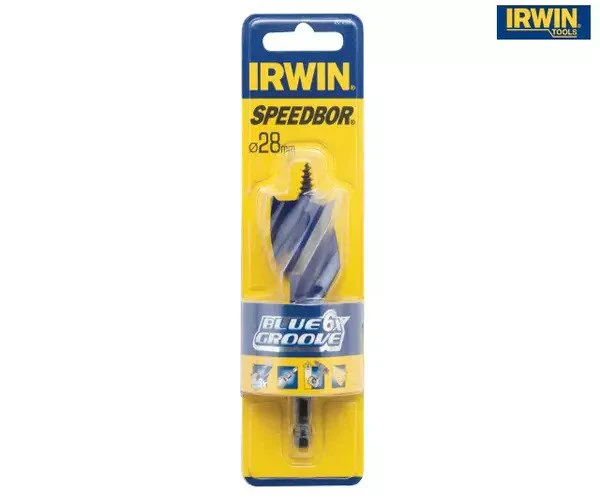 Irwin Blue Groove 6X Stubby Wood Bit 28 x 100mm - Image 2