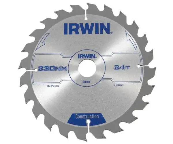 Irwin Construction Circular Saw Blade 230 x 30mm x 24T ATB