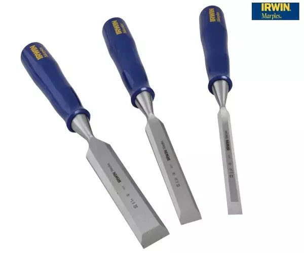 Irwin M444 Bevel Edge Chisel Blue Chip Handle Set, 3 Piece - Image 2