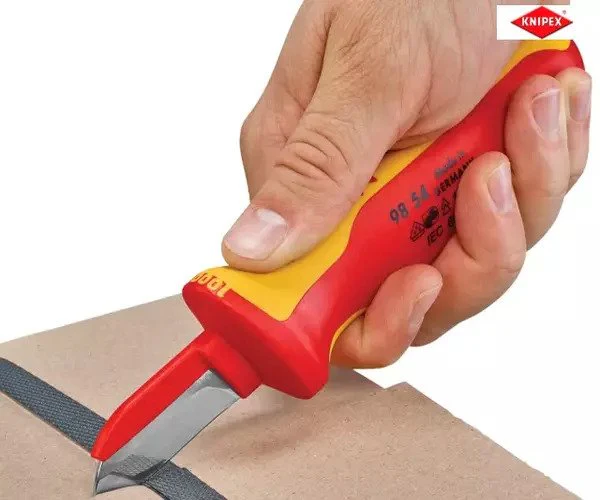 Knipex 98 54 VDE Cable Knife (Back of Blade Insulated) - Image 7
