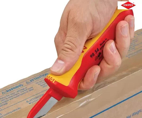 Knipex 98 54 VDE Cable Knife (Back of Blade Insulated) - Image 8