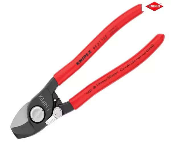 Knipex Cable Shears PVC Grip with Return Spring 165mm - Image 3