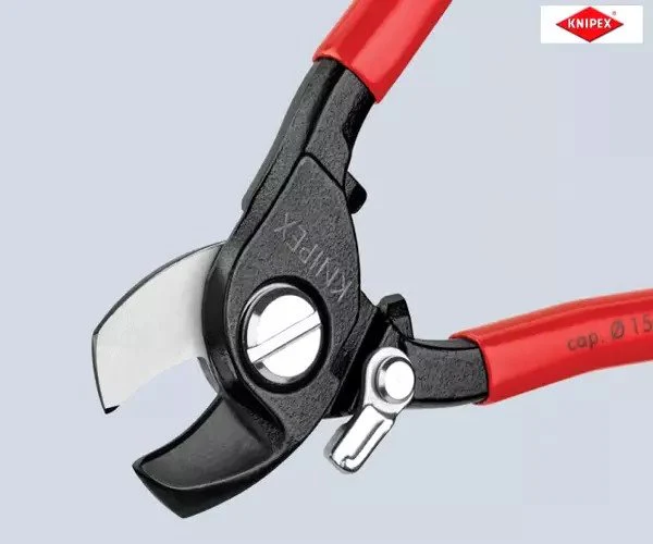 Knipex Cable Shears PVC Grip with Return Spring 165mm - Image 4