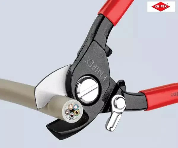 Knipex Cable Shears PVC Grip with Return Spring 165mm - Image 5
