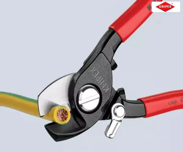 Knipex Cable Shears PVC Grip with Return Spring 165mm - Image 6