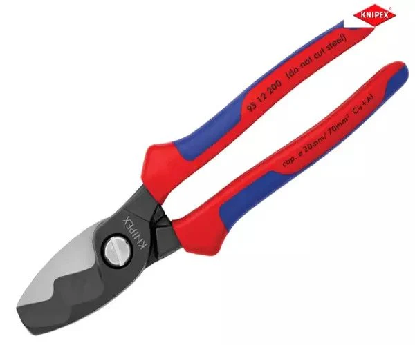 Knipex Cable Shears with Twin Cutting Edge Multi-Component Grip 200mm - Image 2