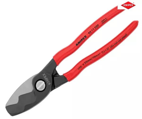 Knipex Cable Shears with Twin Cutting Edge PVC Grip 200mm - Image 3