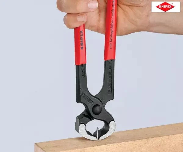Knipex Hammerhead Style Carpenter's Pincers PVC Grip 210mm (8.1/4in) - Image 5