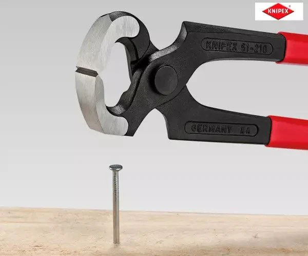 Knipex Hammerhead Style Carpenter's Pincers PVC Grip 210mm (8.1/4in) - Image 6
