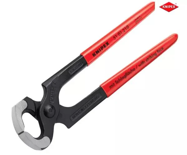 Knipex Hammerhead Style Carpenter's Pincers PVC Grip 210mm (8.1/4in) - Image 7