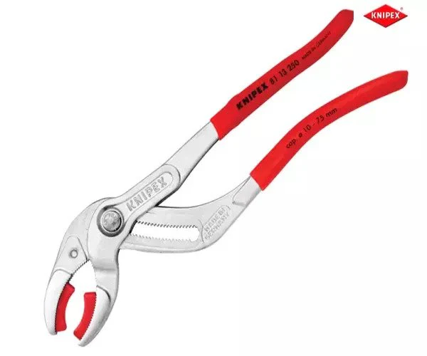 Knipex Plastic Pipe Grip Pliers Plastic Jaws Chrome 250mm - 75mm Capacity - Image 3