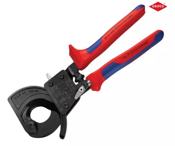 Knipex Ratchet Action Cable Shears Multi-Component Grip 250mm