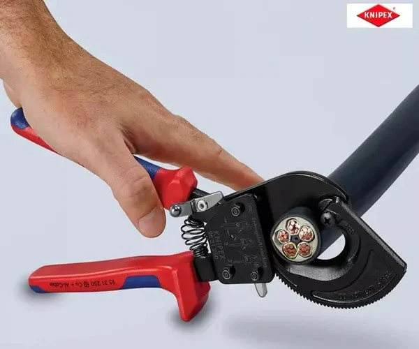 Knipex Ratchet Action Cable Shears Multi-Component Grip 250mm - Image 7