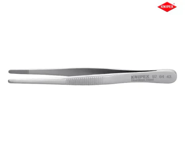 Knipex Stainless Steel Universal Blunt Nose Tweezers 120mm - Image 2