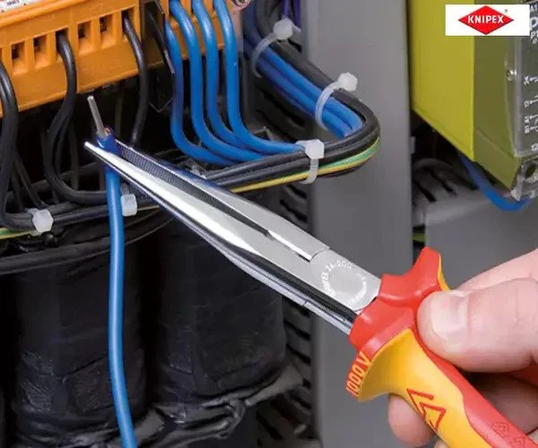 Knipex VDE Long Snipe Nose Side Cutting Pliers 200mm - Image 3
