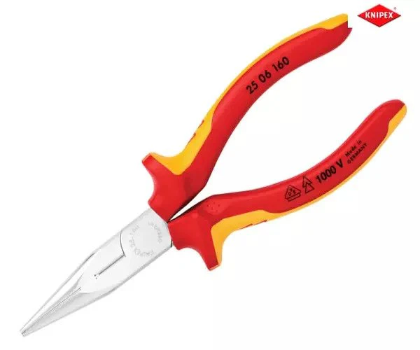 Knipex VDE Snipe Nose Side Cutting Pliers (Radio) 160mm