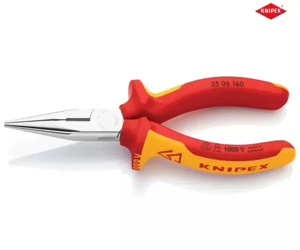 Knipex VDE Snipe Nose Side Cutting Pliers (Radio) 160mm - Image 2
