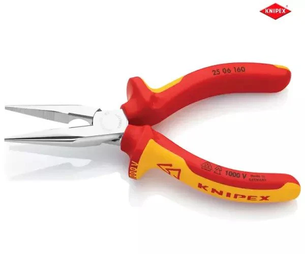 Knipex VDE Snipe Nose Side Cutting Pliers (Radio) 160mm - Image 3