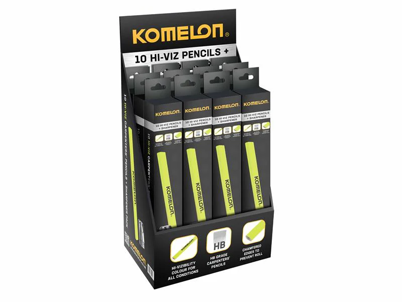 Komelon Carpenters Pencil and Sharpener Set, 10 Piece - Image 2