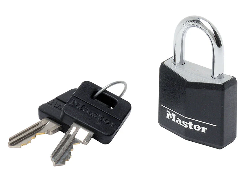 Master Lock  Aluminium Black Vinyl Cover 30mm Padlock 4-Pin