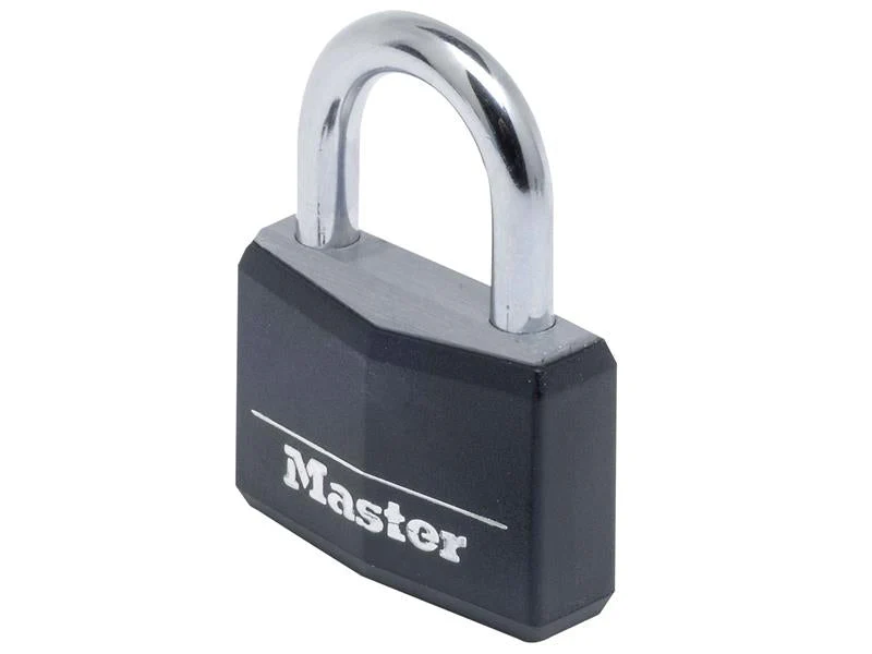 Master Lock  Aluminium Black Vinyl Cover 40mm Padlock 4-Pin