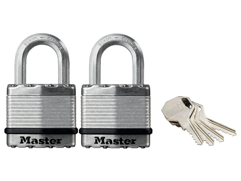 Master Lock  Excell™ Laminated Steel 45mm Padlock - 24mm Shackle - Keyed Alike x 2