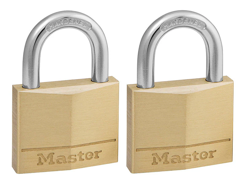 Master Lock Solid Brass 40mm Padlock 4-Pin - Keyed Alike x 2
