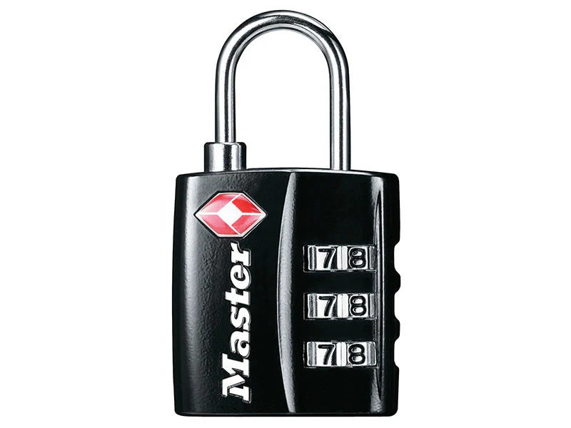 Master Lock  TSA 3-Digit Combination Black Finish 30mm Padlock