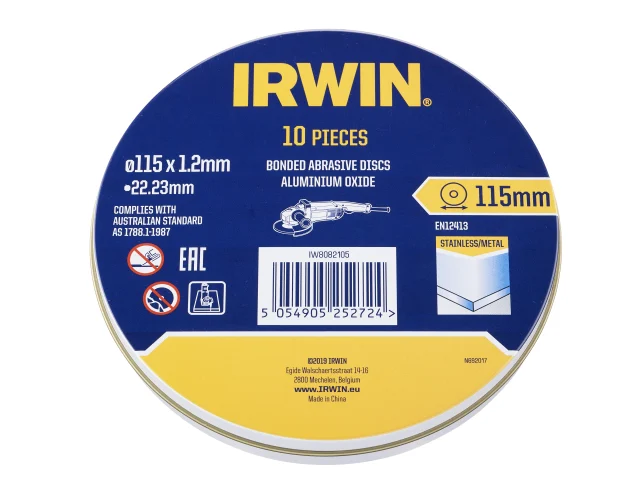 IRWIN® Metal Cutting Disc 115 x 1.2 x 22.2mm Tin of 10 - Image 2