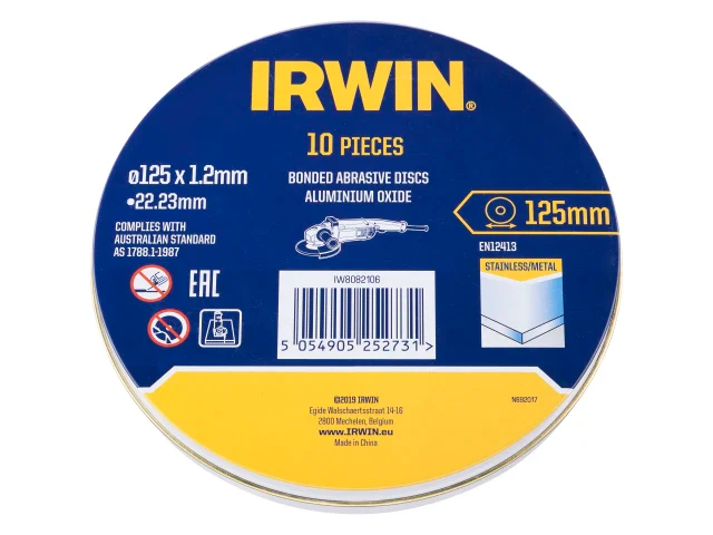 IRWIN® Metal Cutting Disc 125 x 1.2 x 22.2mm Tin of 10 - Image 2