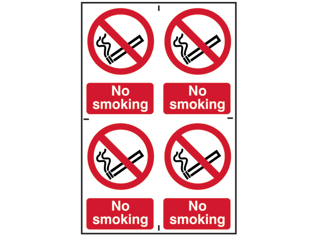 Scan No Smoking - 4 PVC Signs 100 x 150mm