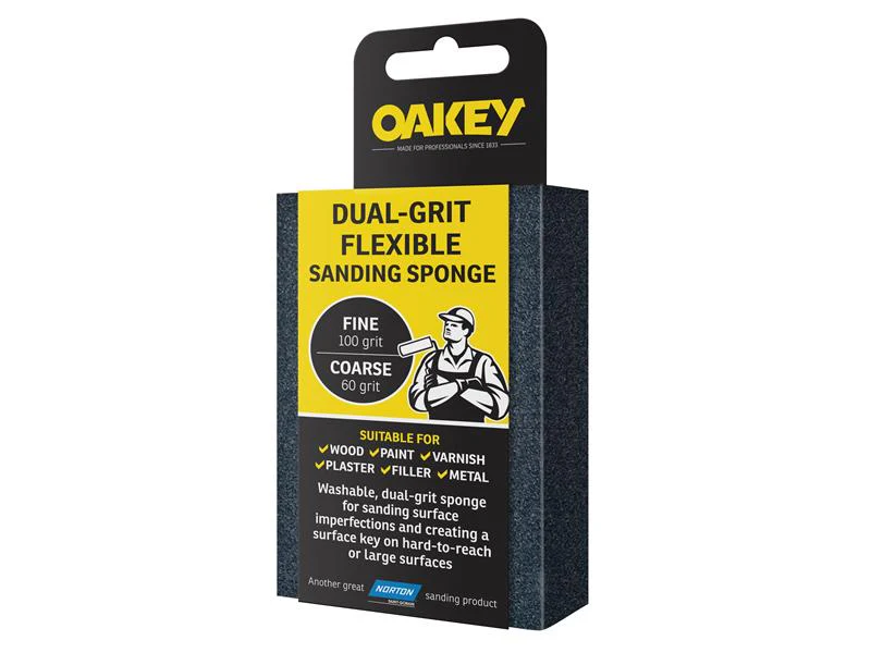 Oakey  Dual-Grit Flexible Sanding Sponge Fine/Coarse